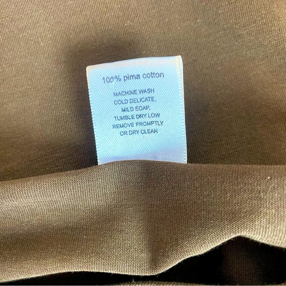 Peruvian Collection Brown Pima Cotton Long Sleeve Tee Shirt Size L - Picture 5 of 5